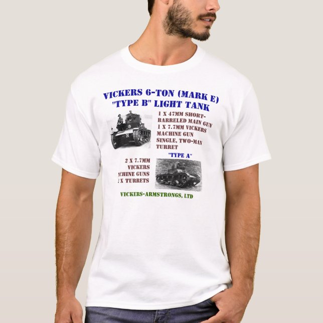 T-shirts Carros de combate leve de Vickers 6-Ton (Frente)