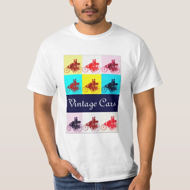T-shirts Carros vintage Reunindo Arte Pop (Frente)