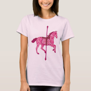 T-shirts Carrossel Horse - Rosa Fuchsia