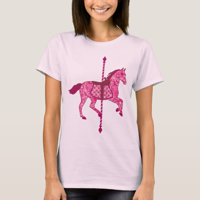 T-shirts Carrossel Horse - Rosa Fuchsia (Frente)