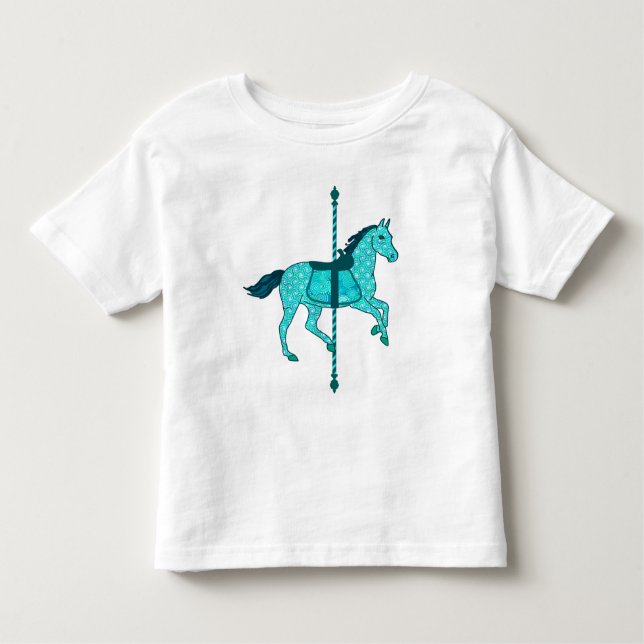 T-shirts Carrossel Horse - Turquesa e Aqua (Frente)