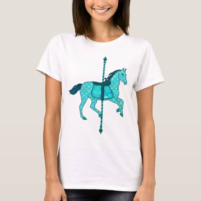 T-shirts Carrossel Horse - Turquesa e Aqua (Frente)