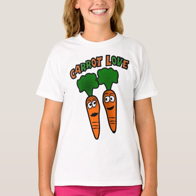 T-shirts Carrot Love with Two Carrots In Love (Frente)