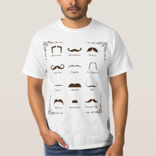 T-shirts Carta da identificação do estilo do bigode