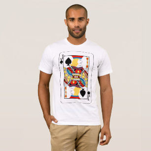 T-shirts Carta de Poker Valete de Espadas Clássico