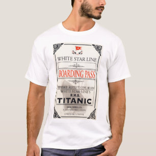 T-shirts Cartão de Embarque da RMS Titanic White Star Line