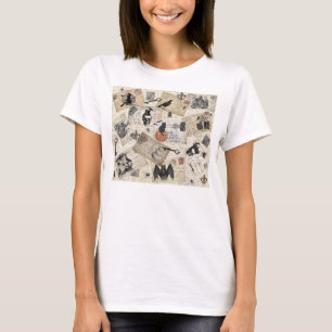 T-shirts Cartão modernos do Dia das Bruxas do vintage