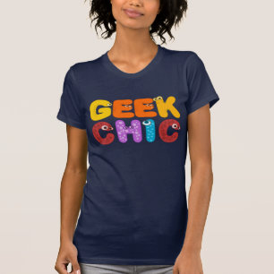 T-shirts Cartas de Cartoon Chic Goofy, Geek Engraçado