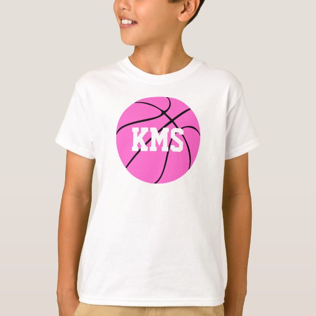 T-shirts Cartas escolares personalizadas de basquetebol cor (Frente)