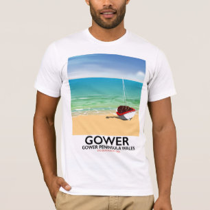 T-shirts Cartaz da praia da Península de Gower País de Gale