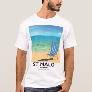 T-shirts Cartaz da praia de St Malo, Bretanha