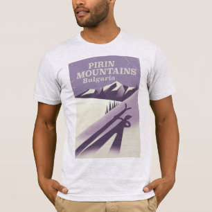T-shirts Cartaz de esqui da Bulgária montanhas Pirin