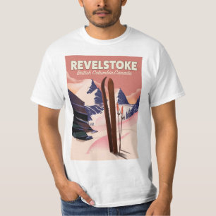 T-shirts Cartaz de esqui Revelstoke Columbia Britânica, Ca