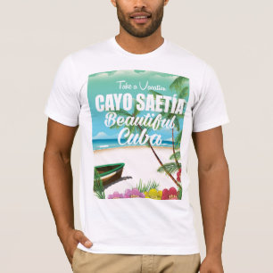 T-shirts Cartaz de férias na praia de Cayo Saetía Cuba