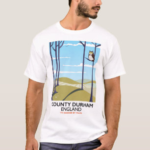 T-shirts Cartaz de trem de County Durham, Inglaterra