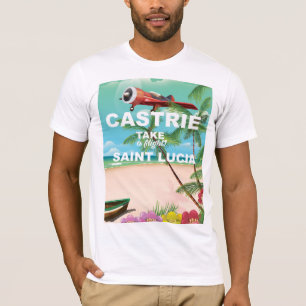 T-shirts Cartaz de viagem antigo de Castrie Saint Lucia