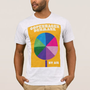 T-shirts cartaz de viagem antigo de Copenhague, Dinamarca