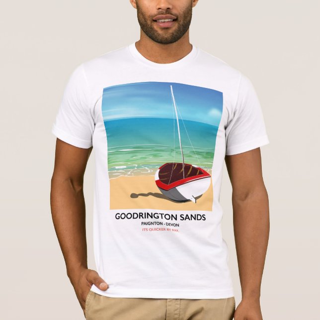 T-shirts Cartaz de viagem antigo de Goodrington Sands Devon (Frente)
