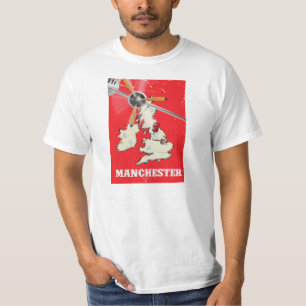 T-shirts Cartaz de Viagem Antigo de Manchester