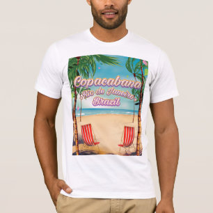 T-shirts Cartaz de viagem da praia de Copacabana, Rio de Ja