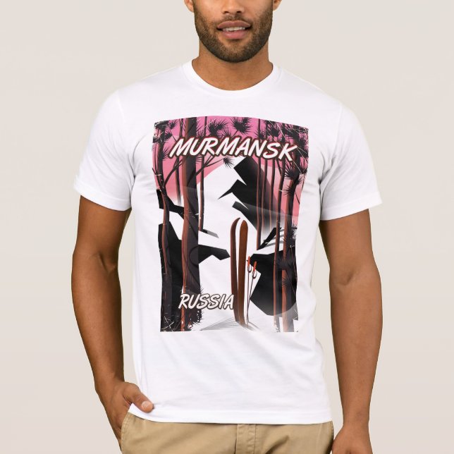 T-shirts Cartaz de viagem russo de Murmansk (Frente)