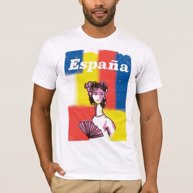 T-shirts Cartaz de viagem vintage da Espanha (Frente)
