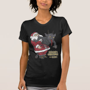 T-shirts Cartões de natal de Krampus (e de papai noel)