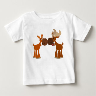 T-shirts Cartoon bonito Casal de alce no amor