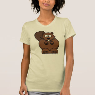 T-shirts Cartoon Bonito — Castor — Floresta Engraçado