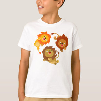 T-shirts Cartoon Bonito Sem Peso Leões Crianças Camisa-T