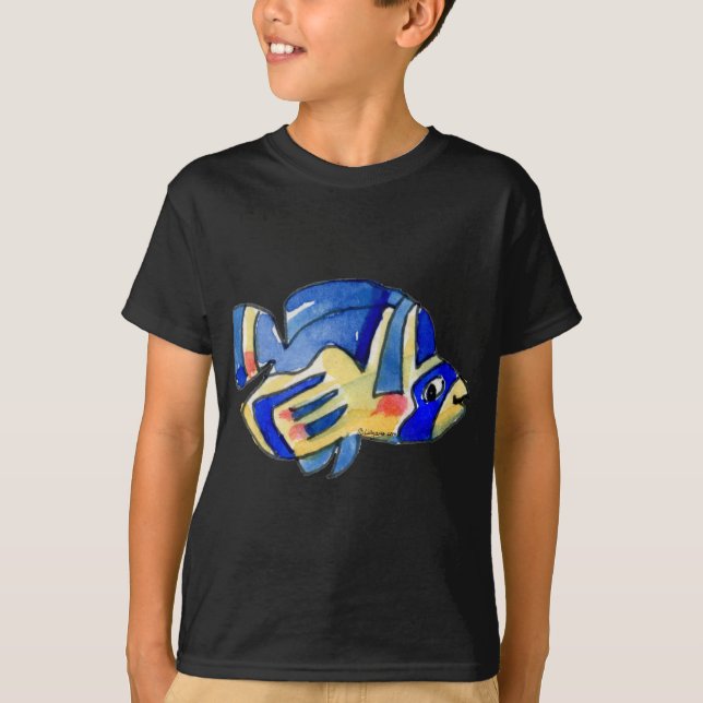 T-shirts Cartoon Borboleta Azul (Frente)
