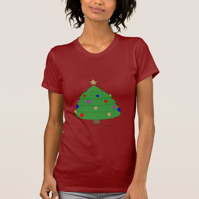 T-shirts Cartoon de Árvore de Natal (Frente)