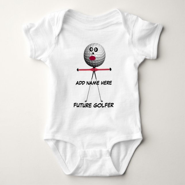 T-shirts Cartoon de Bebê de Golfe Personalizado (Frente)