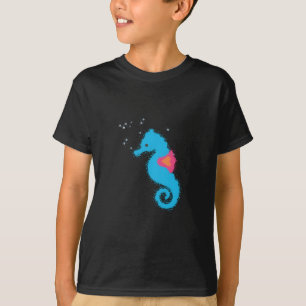 T-shirts Cartoon de cavalo azul