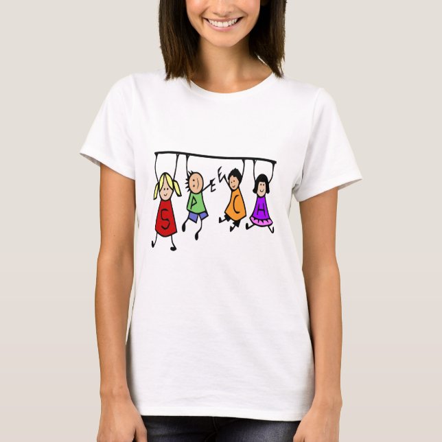 T-shirts Cartoon de Crianças com Terapia de Fala Bonita (Frente)