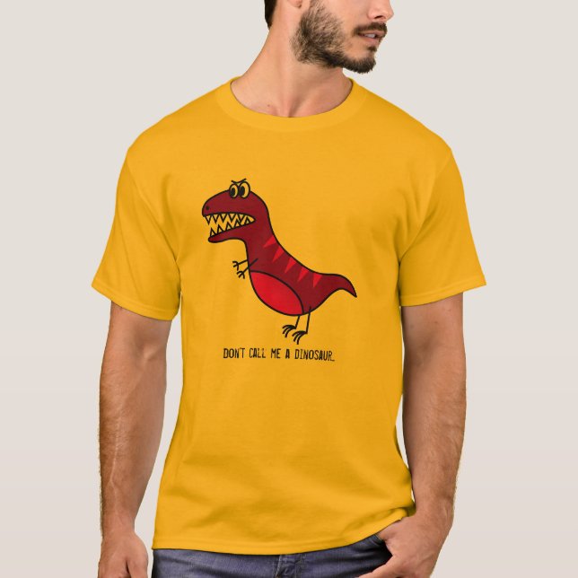 T-shirts Cartoon de dinossauros roxo e engraçado com slogan (Frente)