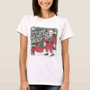 T-shirts Cartoon de Natal Beatnik Papai noel Holiday