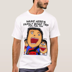 T-shirts Cartoon de Viagem da Família