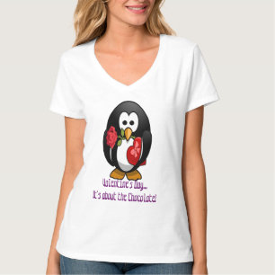 T-shirts Cartoon Engraçado Pinguim Dia de os namorados Boni