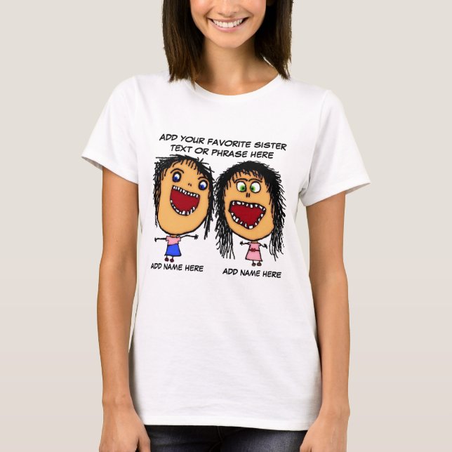 T-shirts Cartoon Irmã Louca (Frente)