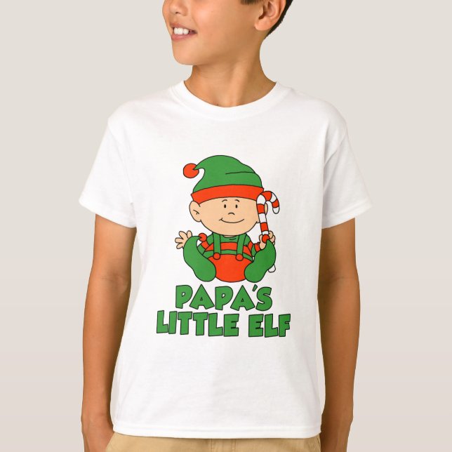 T-shirts Cartoon LiTtle Elf do Papa (Frente)