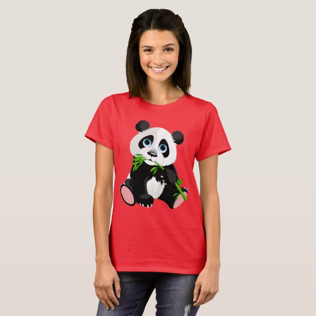T-shirts Cartoon Panda Bear (Frente Completa)