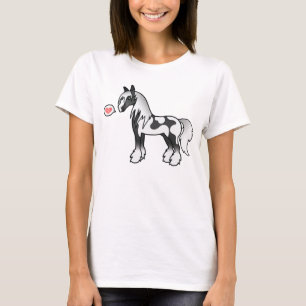 T-shirts Cartoon Piebald Negro Vanner Shire Love