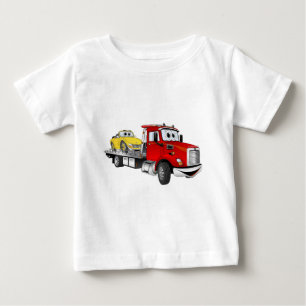 T-shirts Cartoon Red Tow Truck Flatbed