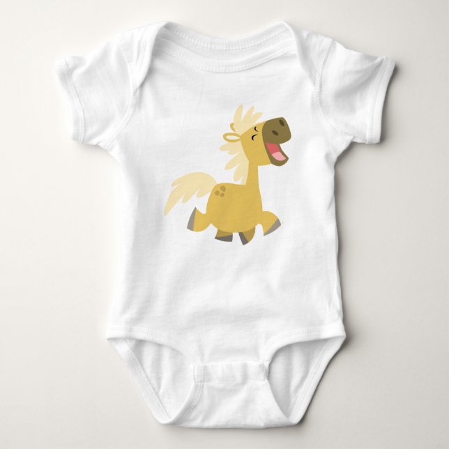 T-shirts Cartoon Rindo Pony Baby roupa (Frente)