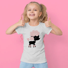 T-shirts Cartoon Rosa - Poodle Francês