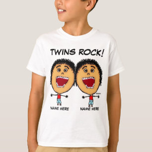 T-shirts Cartoon Twin Boys Rock