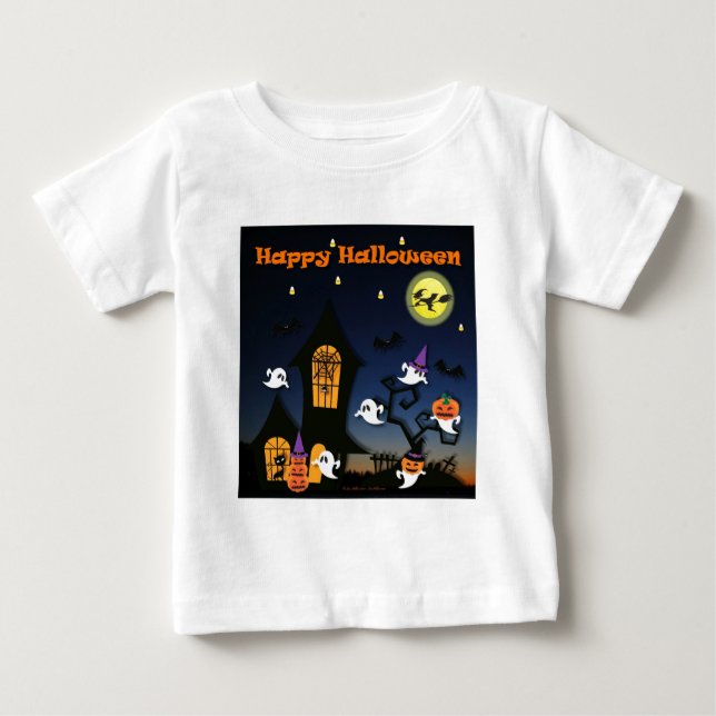 T-shirts Casa Assombrada Feliz Halloween (Frente)