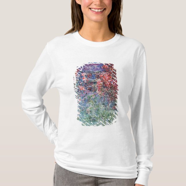 T-shirts Casa de Claude Monet | em Giverny sob os rosas (Frente)