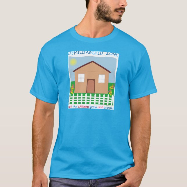 T-shirts Casa segura Zona desmilitarizada salvar as criança (Frente)